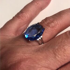Tanzanite Stamped 925 Sterling Silver Ring